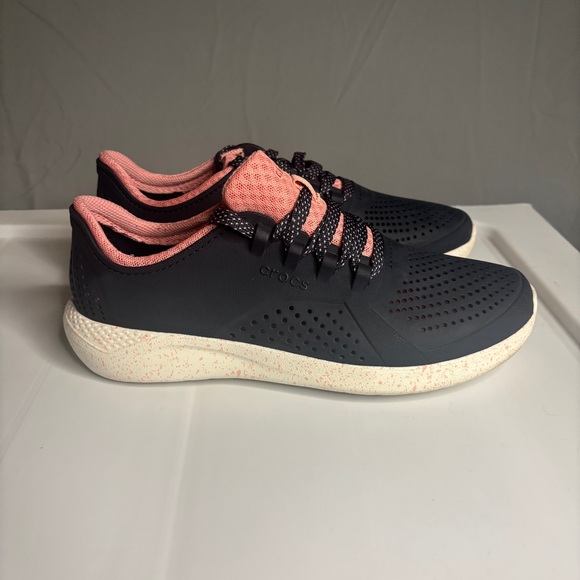 CROCS Women's Black and Pink Athletic Sneakers - Picture 3 of 8